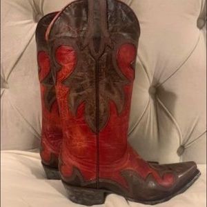 OLD GRINGO - YIPPEE KI YAY - RED / BROWN BOOTS SIZE 7.5 - NEW IN BOX